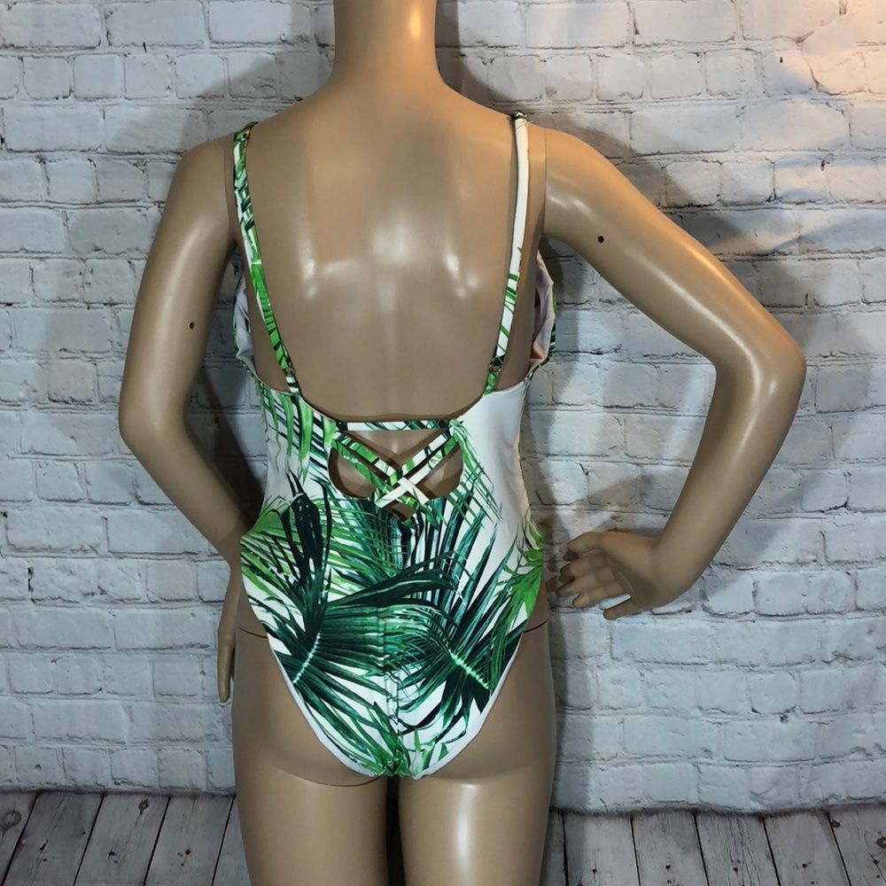 TiniBikini Palm Fronds Print One Piece Swimsuit XL - Picture 9 of 16